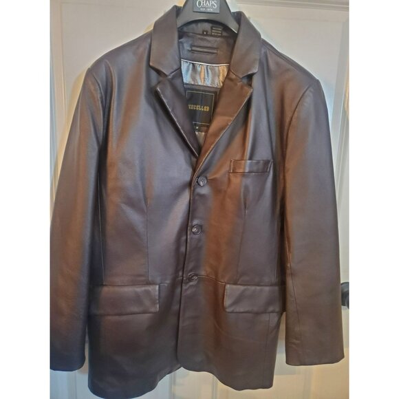 Excelled 100% Leather Men's size Medium Jacket/blazer w/button closure BROWN - Picture 4 of 12